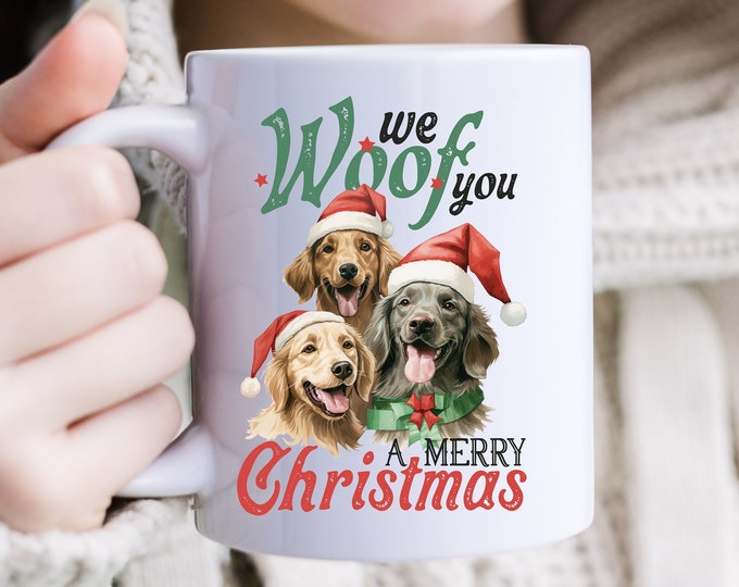 Santa Paws and His Merry Woofers Mug - Sleigh Bells and Doggy Smells - Fur-tastic Christmas Trio - Merry Muzzletoes - Ho-Ho-Hounds