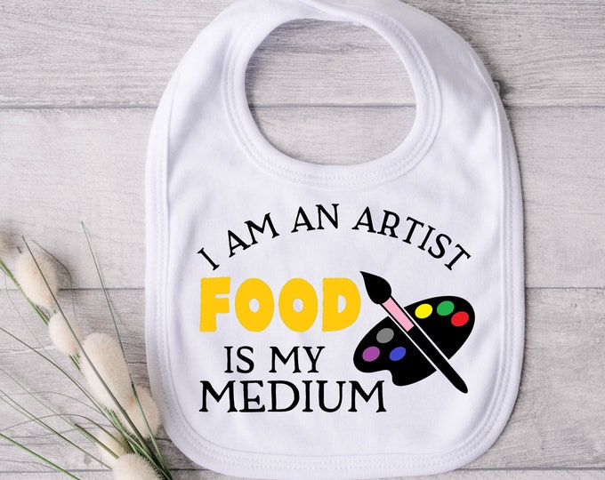 Art Meets Food with our Baby Bibs - Unique Bibs for Your Mini Foodie and Artist - Shop the Cutest Bibs with Foodie Slogan - Amusing Bibs
