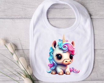 Magical Unicorn Bib for Your Little One - Unicorn Magic Baby Bib for Messy Meals - Whimsical Unicorn Bib - 3 x Unicorn Dreams Bibs