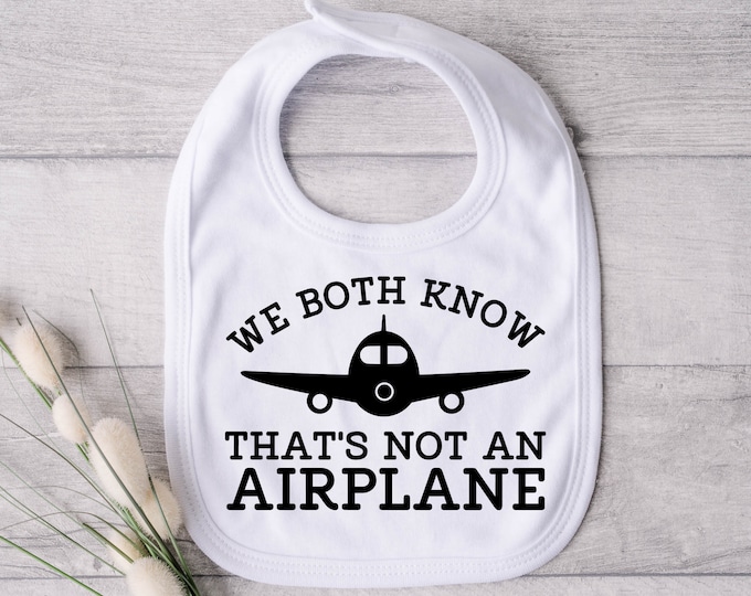 Mile-High Mess Maker Airplane Bib - Gender Neutral bib - Cloud Nine Cuisine - Future Pilot in Training - Funny bib - Bib Humour - Plane bib