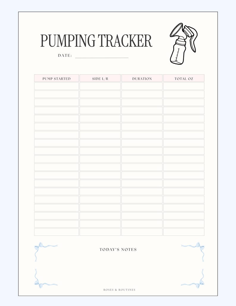 Pumping Operatorcheat Sheet Pumping Tracker Printable | Breastfeeding Log, Newborn Routine (digital ...