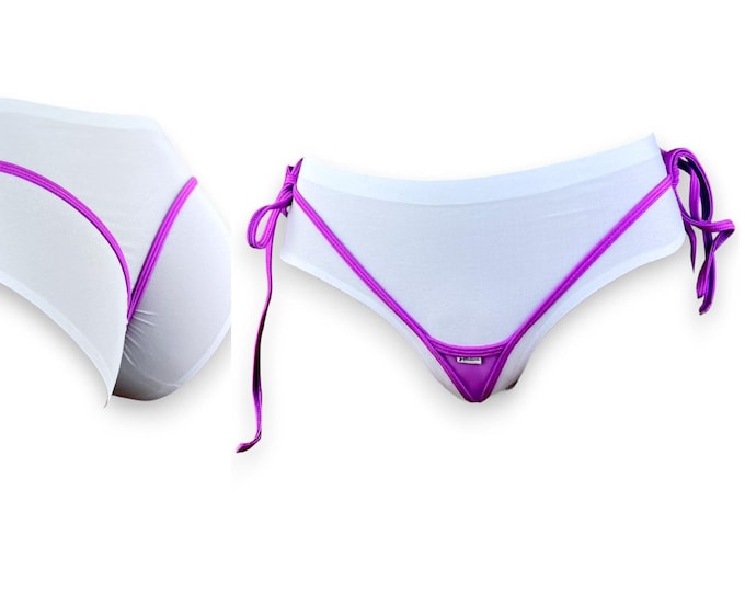 1029-8S * Spandex Micro Thong Bikini Bottom With Adjustable Side Ties ...