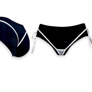 1029-SS * Spandex Micro Thong Bikini Bottom with Adjustable Side Ties - SHBikini, micro string, thong, see-through string