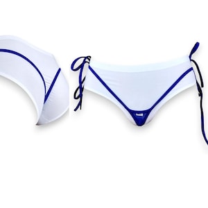 1029-4S * Spandex Micro Thong Bikini Bottom with Adjustable Side Ties - SHBikini, micro string, thong, mesh, see-through string