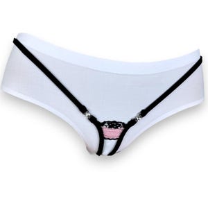 1063-2 * Luxury Y-String Thong with Preciosa Crystals – Handmade European Lingerie