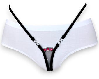 1059-1 * Spandex Micro Thong Bikini Bottom - SHBikini, Extreme Y-string, thong, lingerie, Gift for Her, underwear, Handmade Thong