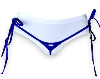 1022-3 * Spandex Micro Thong Bikini Bottom with Adjustable Side Ties - SHBikini, Extreme string, thong, lingerie, Gift for Her, underwear