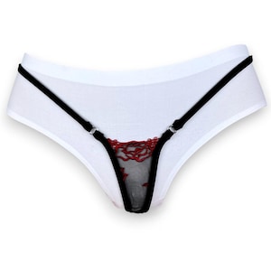 1053-10E * Spandex Micro Thong Bikini Bottom - SHBikini, Extreme Y-string, thong, lingerie, Gift for Her, underwear, Handmade Thong