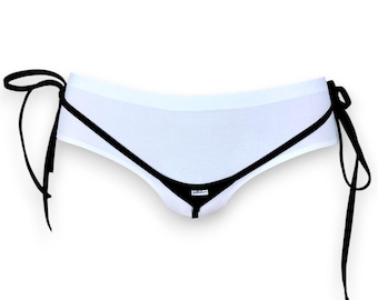 1022-4 * Spandex Micro Thong Bikini Bottom with Adjustable Side Ties - SHBikini, Extreme string, thong, lingerie, Gift for Her, underwear