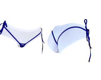 1029-6 * Spandex Micro Thong Bikini Bottom with Adjustable Side Ties - SHBikini, Extreme Y-string, thong, lingerie, Gift for Her, underwear