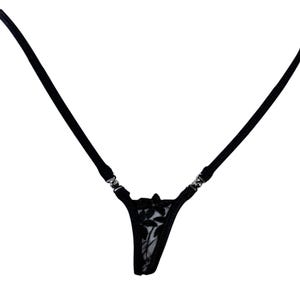 1053-11 * Tanga de luxo em Y com cristais Preciosa – Renda europeia feita à mão e tecido elástico, SHbikini