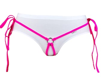 1021-1 * Spandex Micro Thong Bikini Bottom with Adjustable Side Ties - SHBikini, Extreme string, thong, lingerie, Gift for Her, underwear