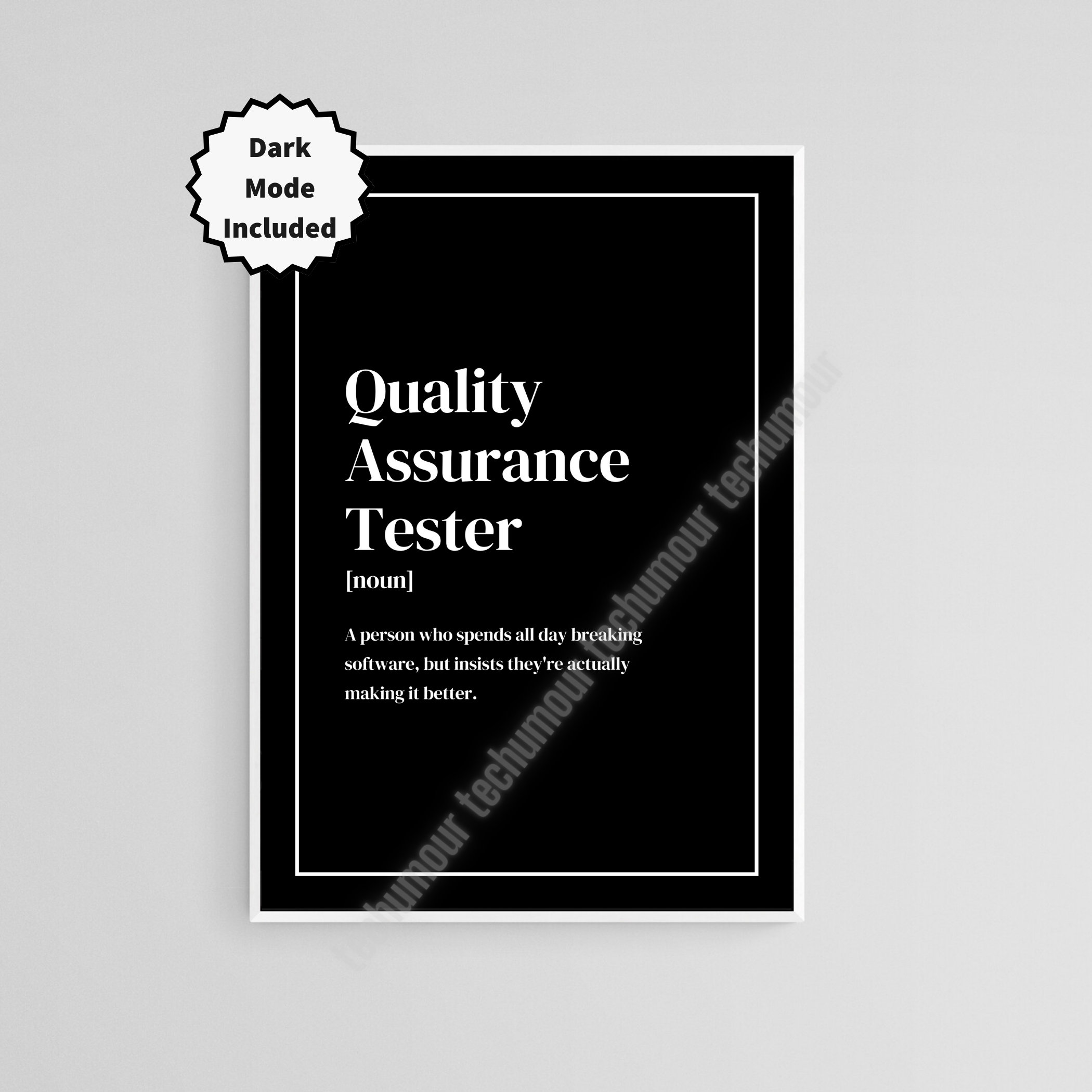 Quality Assurance Poster, QA Engineer Gifts, QA Tester, Testing, QA ...