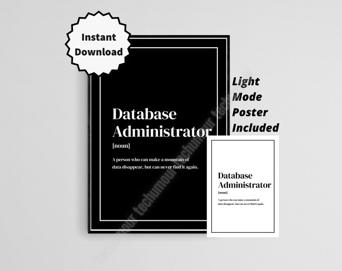 Funny Database Admin Poster, Printable Developer Gift, SQL, Data ...