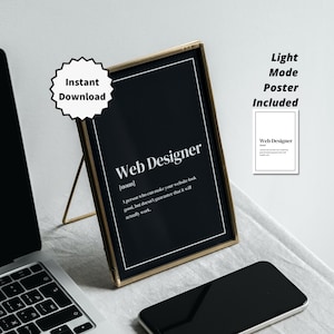 Zabawny prezent dla projektanta stron internetowych do wydrukowania na plakat dla zespołu projektantów stron internetowych Definicja stanowiska dla biura WFH Sztuka ścienna dla współpracowników Prezent na ukończenie szkoły projektowania stron internetowych