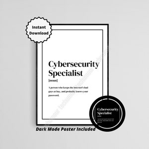 Cyber Security Gift, Cybersecurity Decor, Cybersecurity Specialist Poster, Security Designs, Hacker Gifts, Programmer Gift, Instant Download