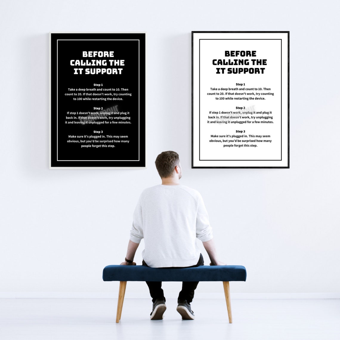 Funny IT Support Printable Poster, Tech Support Sign, Technical Support