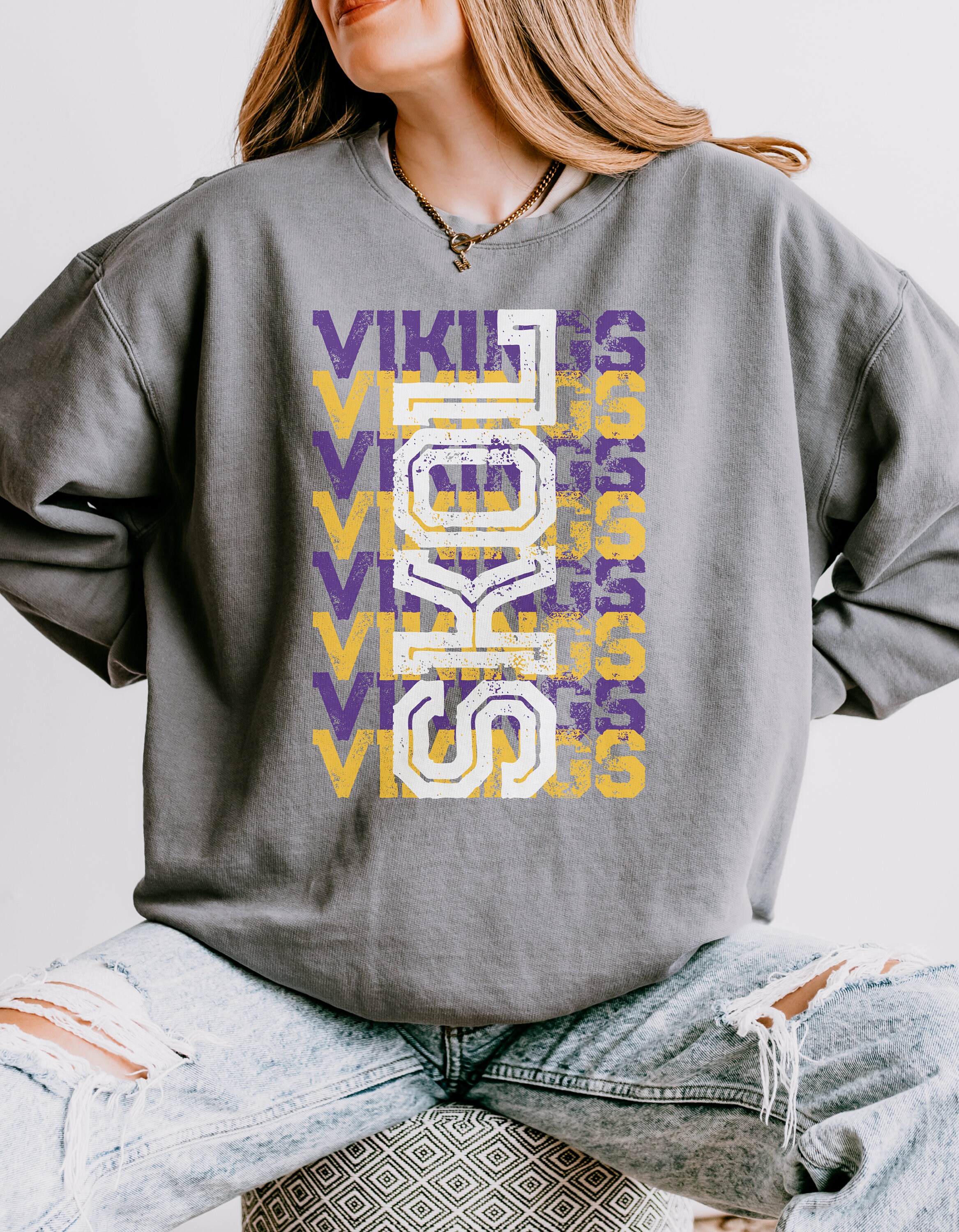 Vikings Unisex Lightweight Comfort Colors Crewneck Sweatshirt