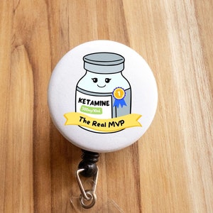 Interchangeable badge reel, retractable swappable removable topper, funny gift for nurse doctor physician anesthesiologist EMT paramedic EMS