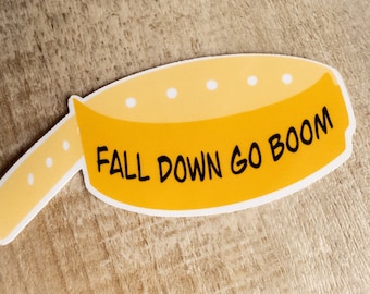 Autocollant drôle de bracelet de risque de chute, décalque de chute go boom, humour de soins de santé, cadeau pour l'infirmière médecin ergothérapeute physique de l'AIIC