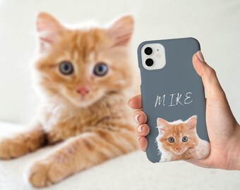 Custom Pet Phone Case Custom Cat Phone Case Using Pet Photo + Name Custom Dog Phone Case Personalized Phone Case Cat iPhone Case