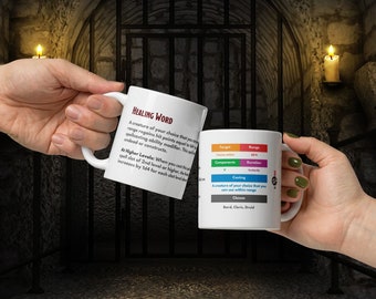 Healing Word Spell Mug | DND Gifts | Dungeons and Dragons | DnD | Dungeon Master | DnD Spells