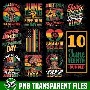 Juneteenth PNG Bundle, Juneteenth Designs Png, Black History PNG, African American Pride Png, Juneteenth Quotes PNG, Digital Download