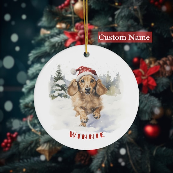 Custom Dachshund Ornament, Personalized Doxie Ornament Gift, Christmas Wiener Dog, Doxie Owner Gift