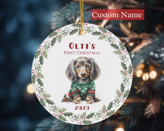 Christmas Dachshund Ornament, Custom Dachshund Ornament, Wiener Dog Christmas Ornament, Dachshund Christmas, Dachshund Owner Gift, Doxie Mom