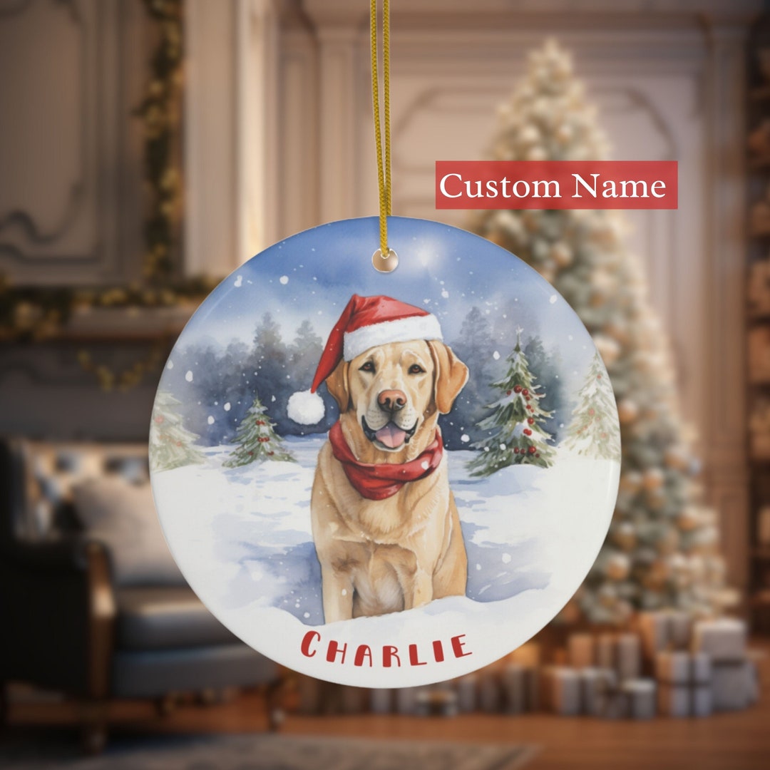 Custom Yellow Lab Christmas Ornament Lab Christmas Ornament Etsy