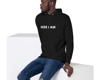 Felpa con cappuccio unisex Here I Am
