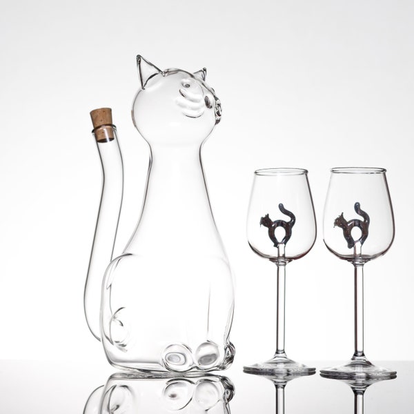 Geschenk Flasche Katzen Set