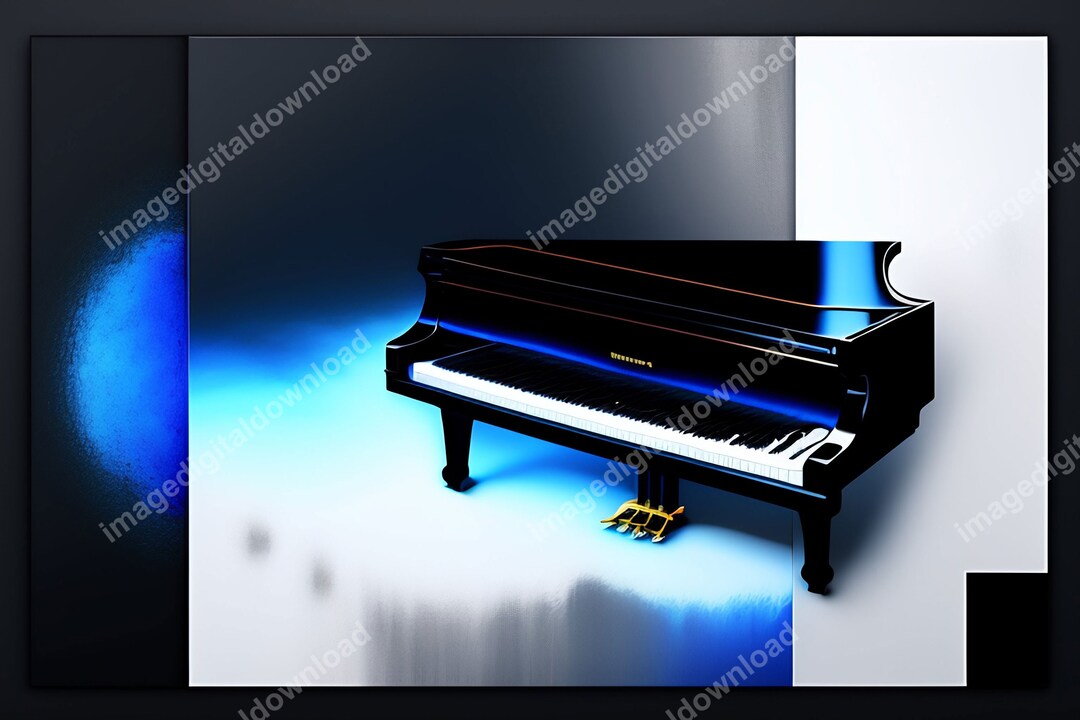Grand Piano Print Digital Image, High-resolution, AI Created, Art Stock ...