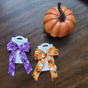 Halloween Hair Bows/ghost bow/spider bow/bat bow/grosgrain bow/alligator clip/hair accesories/girl bows