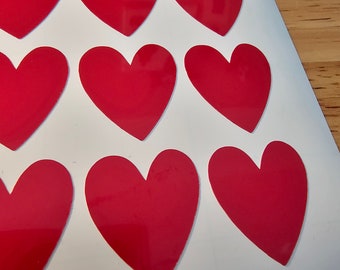 Heart Stickers, Permanent Adhesive Vinyl