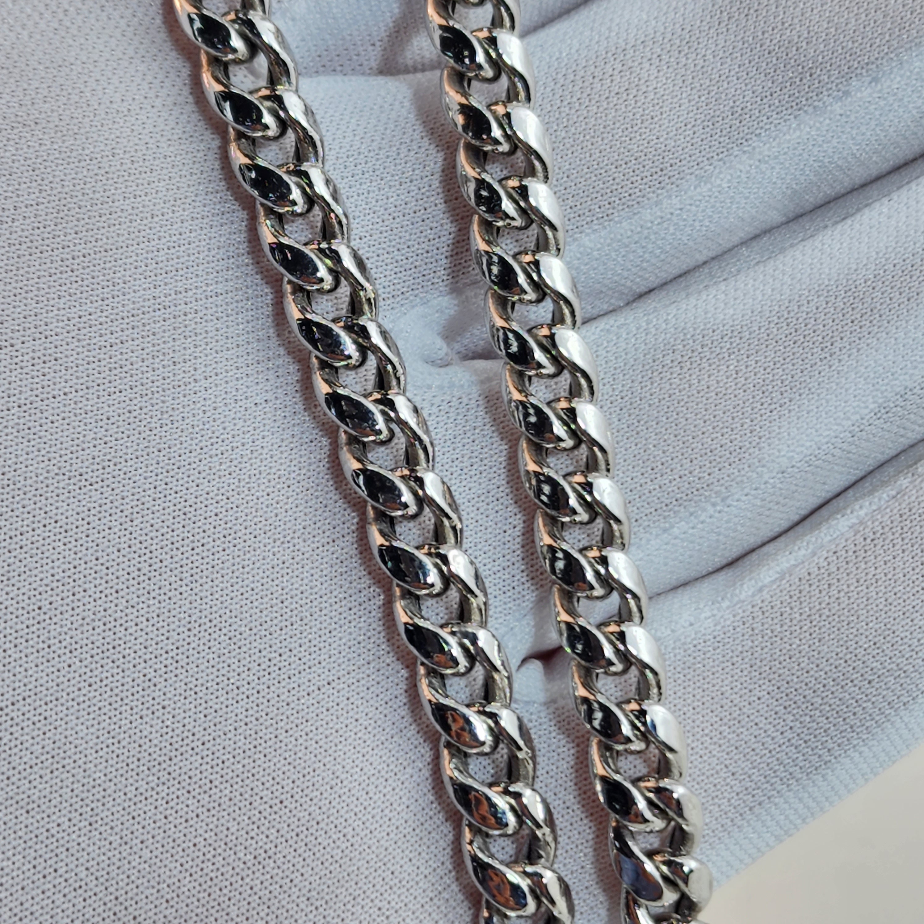 Miami Cuban Chain, 925 Silver Curb Link Semi Solid Heavy Necklace - Etsy