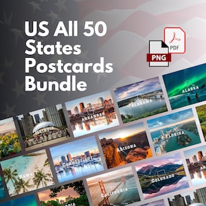 US Postcards 50 States United States Geography Homeschool Homeschooling Learn the States Mail Postage Pen Pal