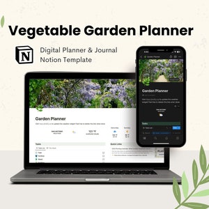 Vegetable Garden Planner & Journal - Notion Digital Planner Dashboard Template