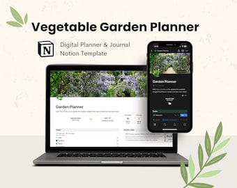 Vegetable Garden Planner & Journal - Notion Digital Planner Dashboard Template