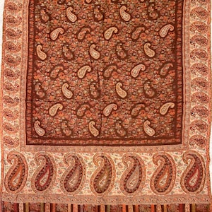 Vintage Cashmere  Wool Shawl Paisley Design Soft Pashmina Wrap Traditional Indian Winter Scarf Ethnic Handmade Woolen Warm Shawl for Women