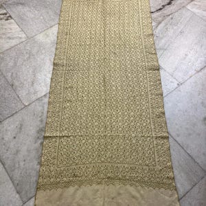 Vintage Hand Embroidered Cashmere Wool Shawl, Pure Wool Neck Scarf, Soft Cozy Warm Winter Wrap, Boho Floral Stole, Ethnic Artisan Scarf