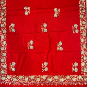 Vintage Cashmere Woolen Shawl, Hand Embroidered Wrap, Soft Wool Neck Warmer, Kashmir Wool Shawl, Antique Embroidered Shawl, Indian Wool Wrap