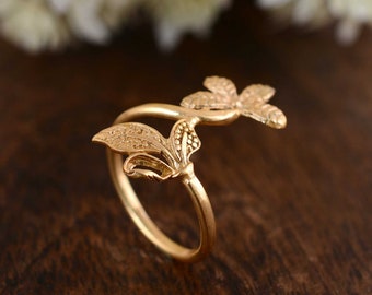 Flower Ring, 14K Solid Gold Flower Ring, Handmade Jewelry, 925 Sterling Silver Rings, CZ Rings, Gifts For Her, Flower Rings For Women