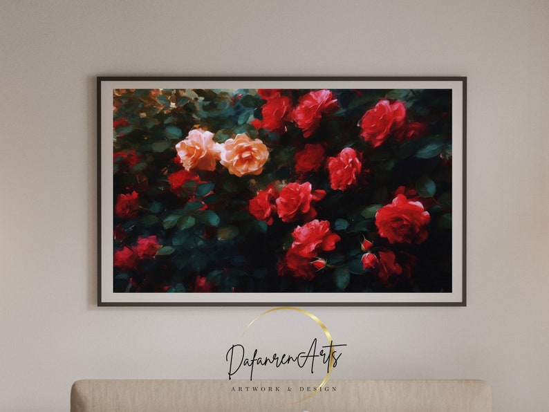 Red Roses Printable Wall Art for Living Room Floral Botanical Art ...