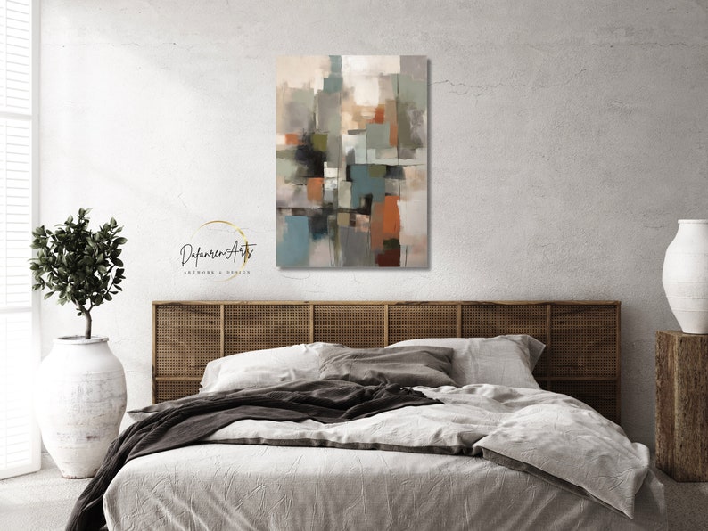 Abstract Muted Color Blocks Squares Printable Wall Art Minimalist Art