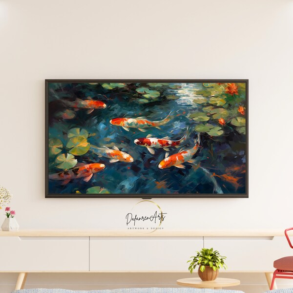 Koi Pond Art Etsy