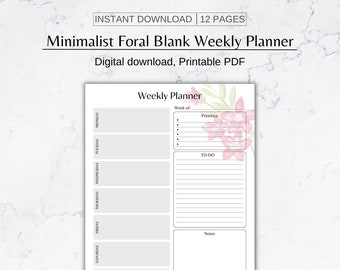Weekly Planner - Digital Download - Etsy