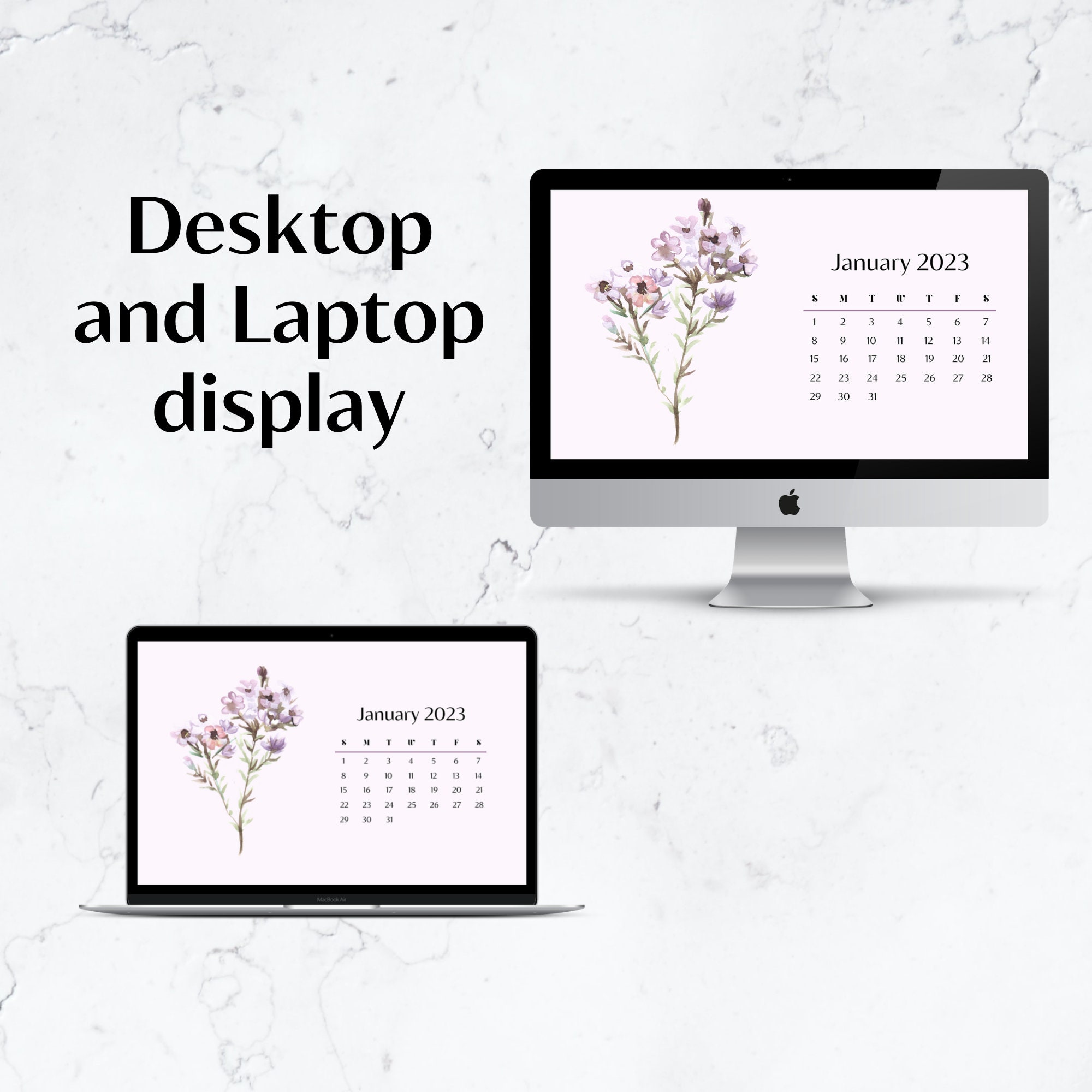 Floral 2025 Calendar Wallpaper, Calendar, Floral Wallpaper, Laptop