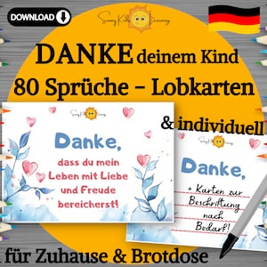 Danke Lobkarten, Brotdosen Nachrichten, Selbstvertrauen Kinder, Motivation, druckbare Mutmach Karten, Achtsamkeit Kleinkind Vorschule Schule