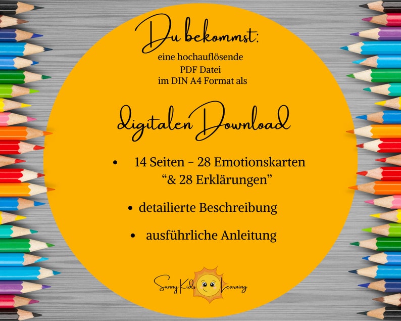 Gefühlskarten Kinder, Emotionen deutsch, Emotionskarten Kind druckbar, Gefühle erklären, Montessori Lernkarten, Vorschule digitaler Download image 7